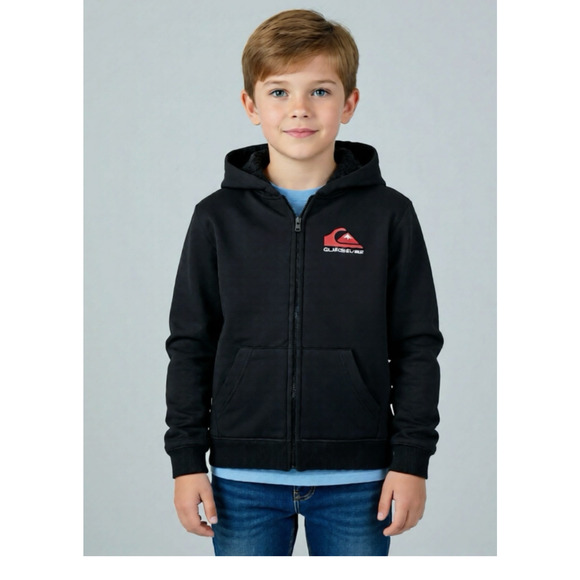 Quiksilver Hoodie Full Zip Sherpa Lined Fleece Size M NWT - Picture 1 of 4